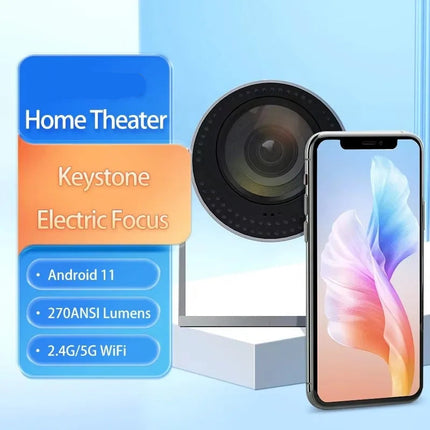 Portable Smart Projector with Built-in Battery, Speaker & Device Mirroring