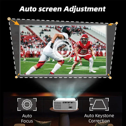 1080P Smart Mini Projector with Android 13, Auto Keystone, 250 ANSI Lumens, HDMI & Wireless Screen Mirroring