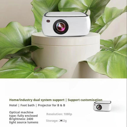 Portable Full HD 1080P Smart Projector with Auto Focus, Auto Keystone, Wi-Fi, Bluetooth and Android 12