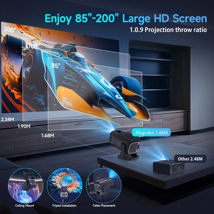 Compact Android Mini Projector with 8K Decoding & Wireless Screen Mirroring