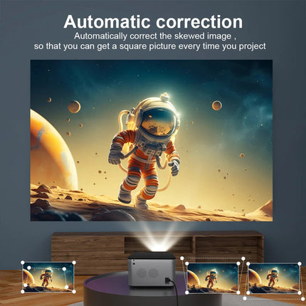 Portable Android Projector 8K Input Dual-Band WiFi 6 Bluetooth