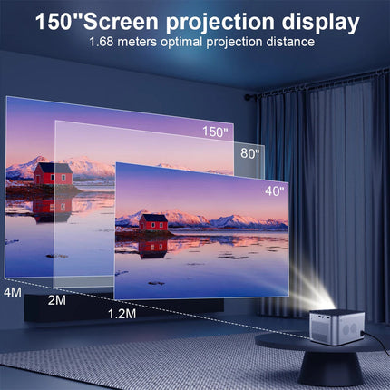 Portable Android Projector 8K Input Dual-Band WiFi 6 Bluetooth