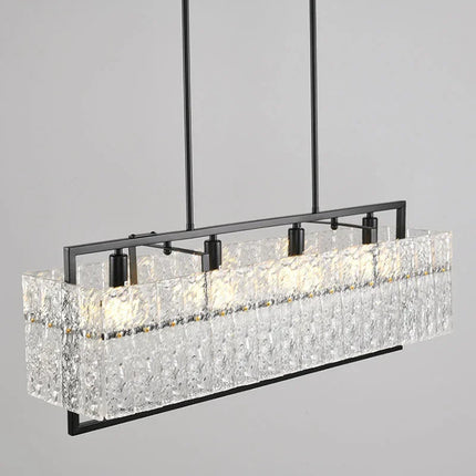 Rectangular Crystal Chandelier with Water Glass Design – Modern Dining & Living Room Ceiling Light