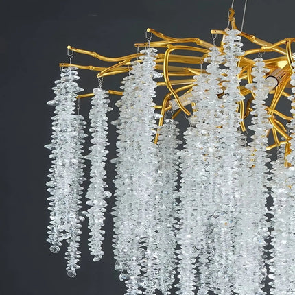 Luxury Crystal & Glass Ceiling Chandelier – Modern Decorative Lighting for Living Room, Dining Area & Lobby