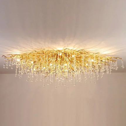 Modern LED Crystal Chandelier Pendant Light, Adjustable Ceiling Fixture for Living Room, Dining Room & Bedroom