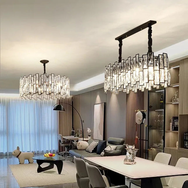 Luxury Modern Crystal Chandelier – Hanging Ceiling Light for Lounge, Hallway & Dining Room
