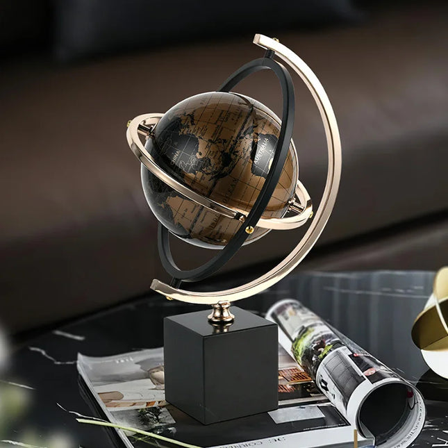 Elegant Blue Globe for Home Office Desk Decoration Modern Stylish Accent