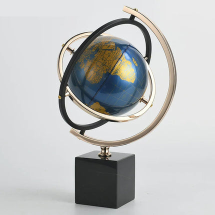 Elegant Blue Globe for Home Office Desk Decoration Modern Stylish Accent