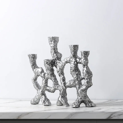 Contemporary Resin Taper Candle Stand – Artistic Home Accent for Table & Mantel Décor