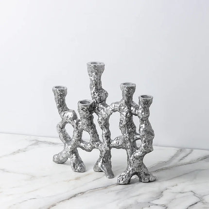 Contemporary Resin Taper Candle Stand – Artistic Home Accent for Table & Mantel Décor