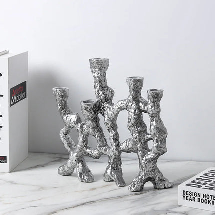 Contemporary Resin Taper Candle Stand – Artistic Home Accent for Table & Mantel Décor