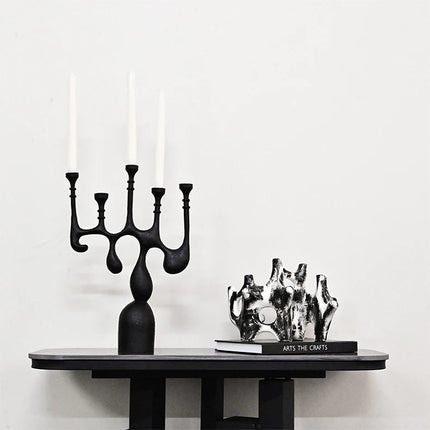 Abstract Resin Candle Holder Sculpture for Stylish Home & Office Décor