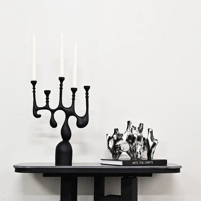 Abstract Resin Candle Holder Sculpture for Stylish Home & Office Décor