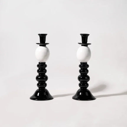 Monochrome Artistic Resin Candle Holder for Modern Home Styling