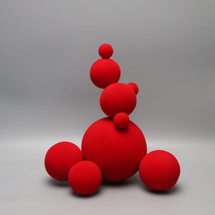 Red Snowman Ornament – 28cm Resin Flocked Winter Holiday Figurine