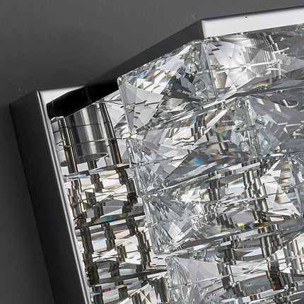 Gold Chrome LED Wall Light with K9 Crystal Accents for Living Room and Bedroom