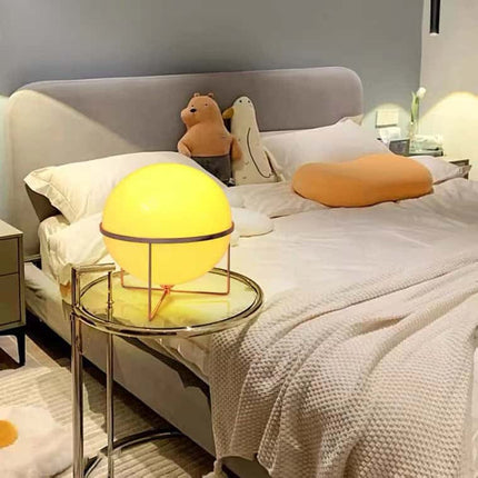 Round Acrylic Globe LED Floor Lamp – Chrome Metal Base, Ambient Lighting