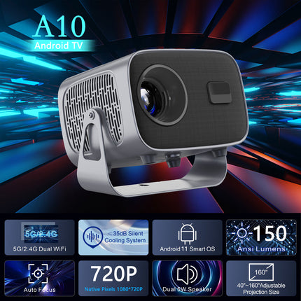 HD Mini Pocket Projector with ARM Cortex-A53, Bluetooth 5.1 and Dual-Band WiFi