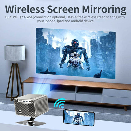 High-Brightness 200 ANSI Lumens Mini Projector with H713 ARM Cortex-A53 Processor