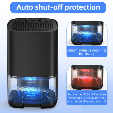 Compact Portable Dehumidifier 36W with Sleep Mode and Transparent Water Tank
