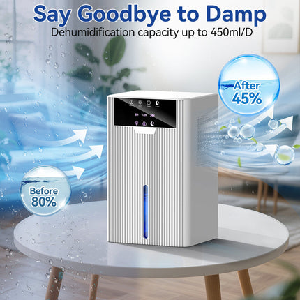 Multifunctional Portable Dehumidifier with Timer, Sleep Mode, and LED Lighting