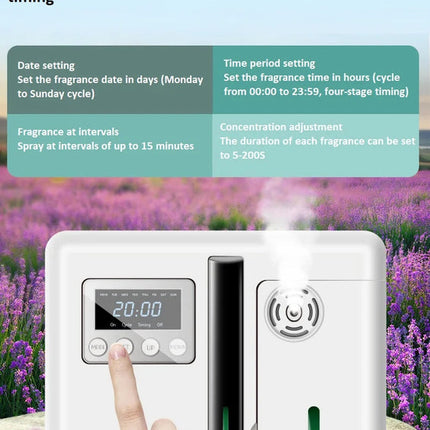 Plug-in Ultrasonic Aromatherapy Diffuser with Large Digital Display and Adjustable Mist