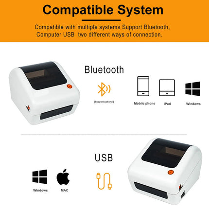 Wireless Thermal Label Printer 203DPI – Fast Printing for Office, Warehouse & Shipping