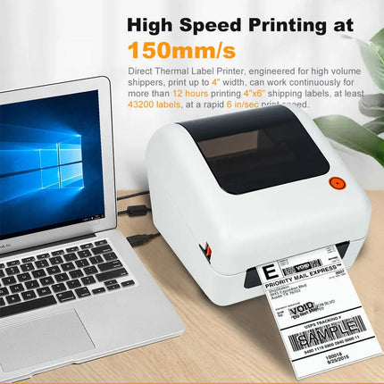 Wireless Thermal Label Printer 203DPI – Fast Printing for Office, Warehouse & Shipping