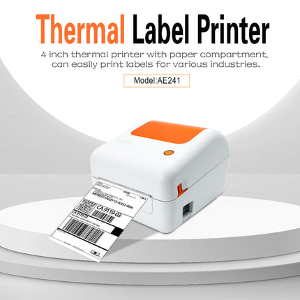 Compact Thermal Label Printer – USB & Bluetooth Connectivity, Wide Paper Support, 203DPI High-Resolution