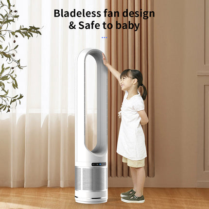 Compact 105 cm Tower Air Purifier & Cooler with HEPA Filter – 30W, White