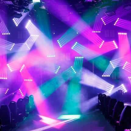 High-Output RGBW Moving Bar Light with Zoom Control, Chase LEDs and Infinite Motion for Stage Lighting