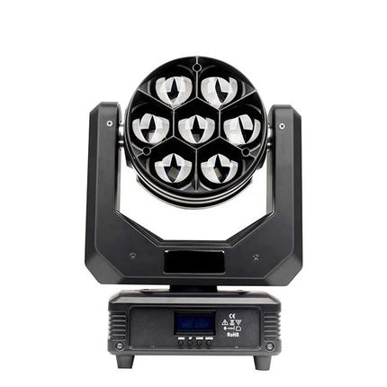 Advanced RGBW LED Moving Zoom Stage Light with Rotating Effect Lens – Black
