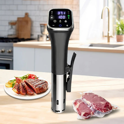 Immersion Sous Vide Cooker 1200W with Adjustable Height, LED Display, Stainless Steel