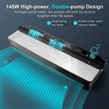 High-Power Vacuum Sealer with Dual Pump System and Adjustable Seal Modes