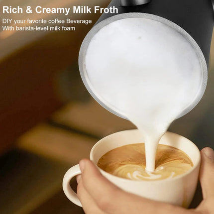 Portable 400W Electric Milk Frother with Adjustable Temperature and Multiple Foam Settings