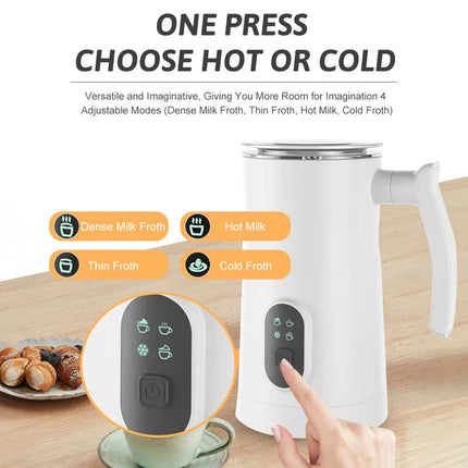 Portable Electric Milk Frother with Temperature Control, Quiet Motor, 400W Power