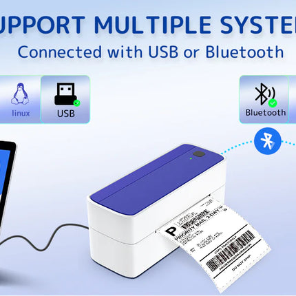 High-Speed Thermal Shipping Label Printer USB Connection 203 DPI Desk Size