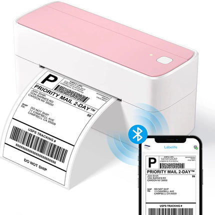 Wireless-Ready Compact Thermal Shipping Label Maker (25–118mm) – USB Powered, Pink Edition