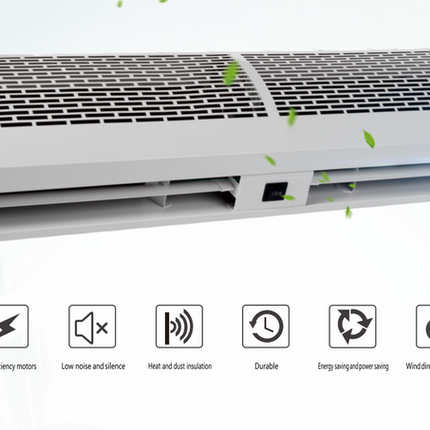 High Airflow Air Curtain Fan for Doorways 100W Energy Efficient Low Noise White 600mm