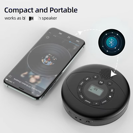 Portable CD Player with USB/MP3 Playback, Rechargeable Battery & Built-in Speaker