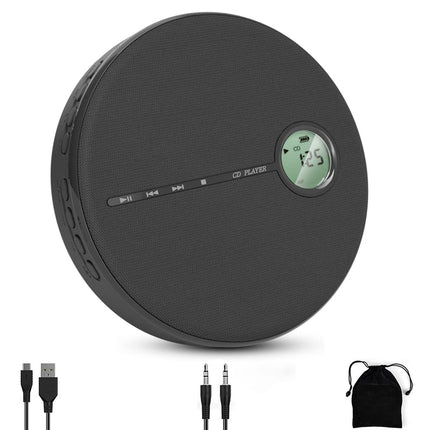 Portable Bluetooth CD/MP3 Player with USB, AUX & Earphone Jack – Rechargeable Music Player