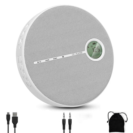 Portable Bluetooth CD/MP3 Player with USB, AUX & Earphone Jack – Rechargeable Music Player
