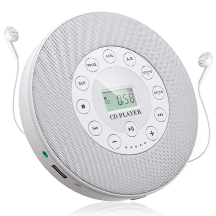 Portable CD and MP3 Player with USB, LCD Display, Built-In Speaker, AUX and Rechargeable Battery