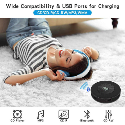 Portable CD and MP3 Player with USB, LCD Display, Built-In Speaker, AUX and Rechargeable Battery