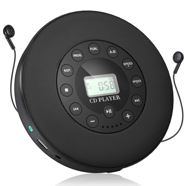 Portable CD and MP3 Player with USB, LCD Display, Built-In Speaker, AUX and Rechargeable Battery