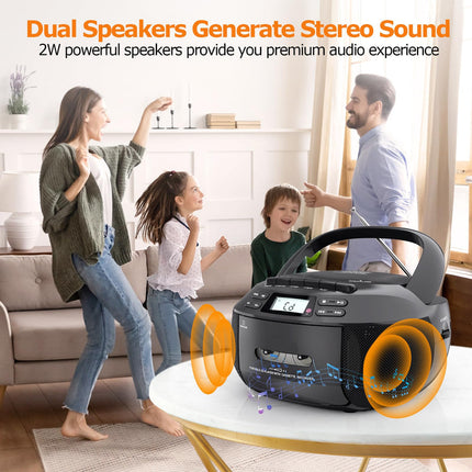 Portable CD & MP3 Player with Bluetooth, FM , USB & AUX Input