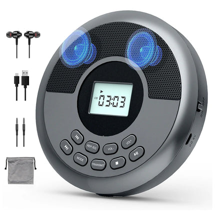 Rechargeable Bluetooth CD Music Player with USB MP3 Support & Built-in Speakers