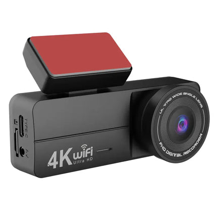 Smart 4K Vehicle Dash Recorder with Wireless App Access and Mini Screen – Black