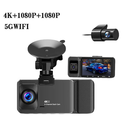 Advanced 3-Channel Car Dash Cam with 4K Recording, WiFi & IPS Screen