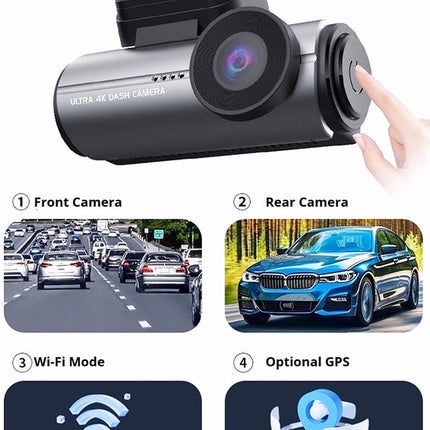 Portable 4K WiFi Action Camera with 1.47″ Display – Compact Black